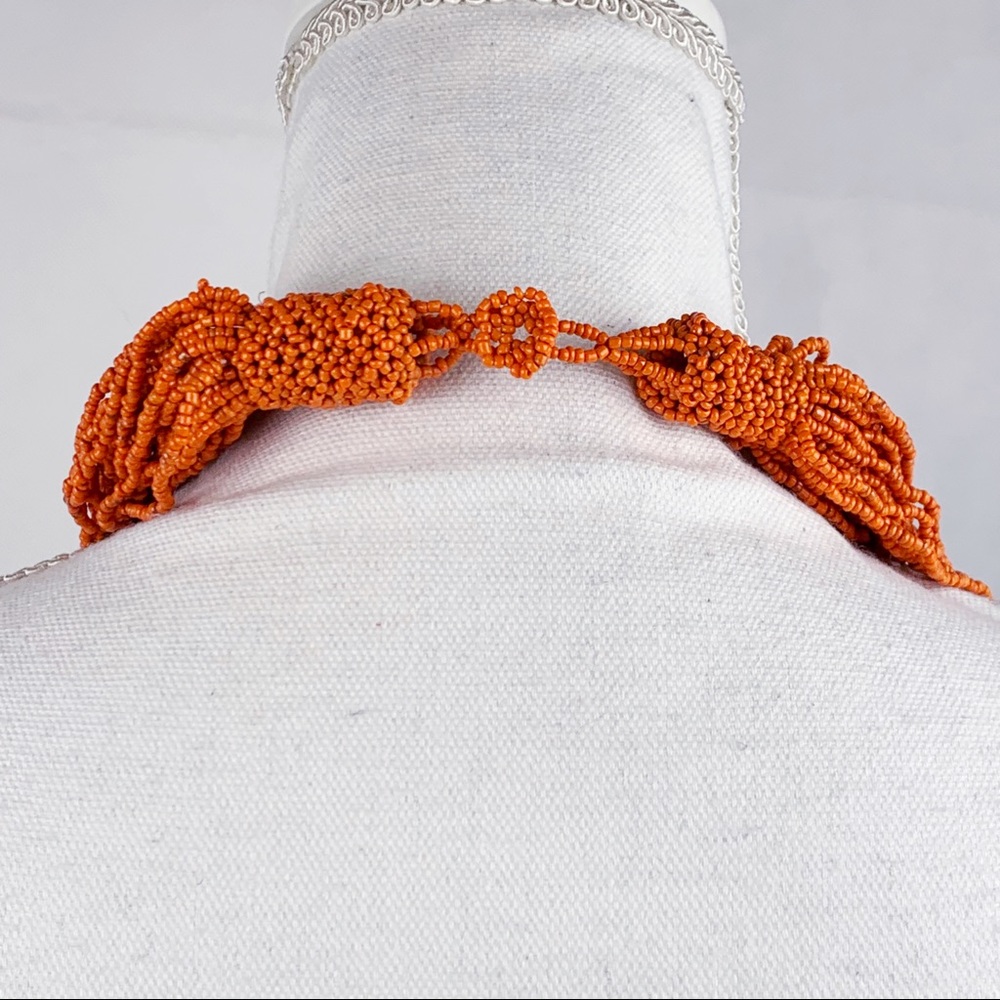 Bali Bead Orange Multi Bead Statement Necklace - image 4